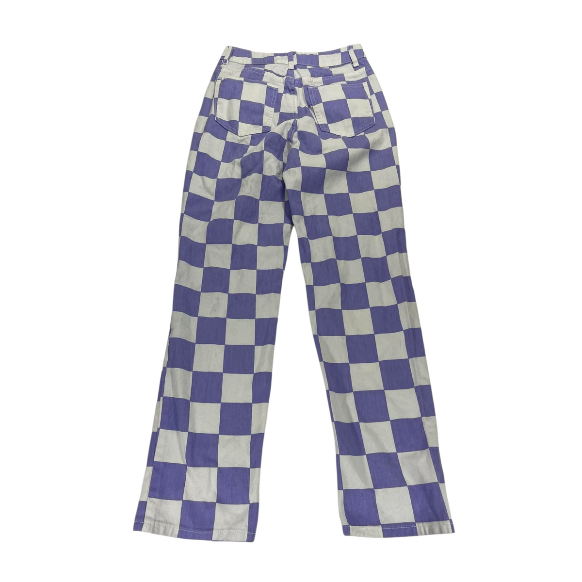 PURPLE CHECKERBOARD WIDE LEG PANTS (24)