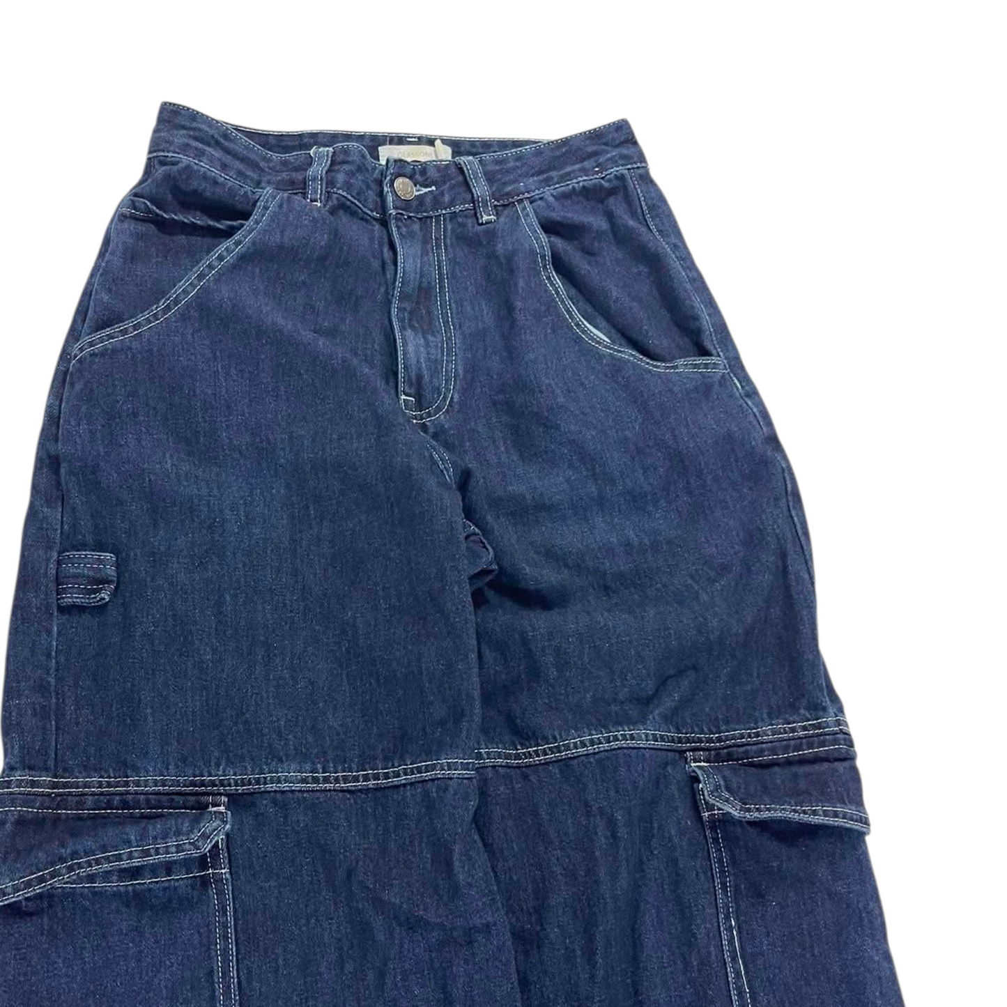 GLASSONS BAGGY NAVY DENIM CARGO PANTS (10)