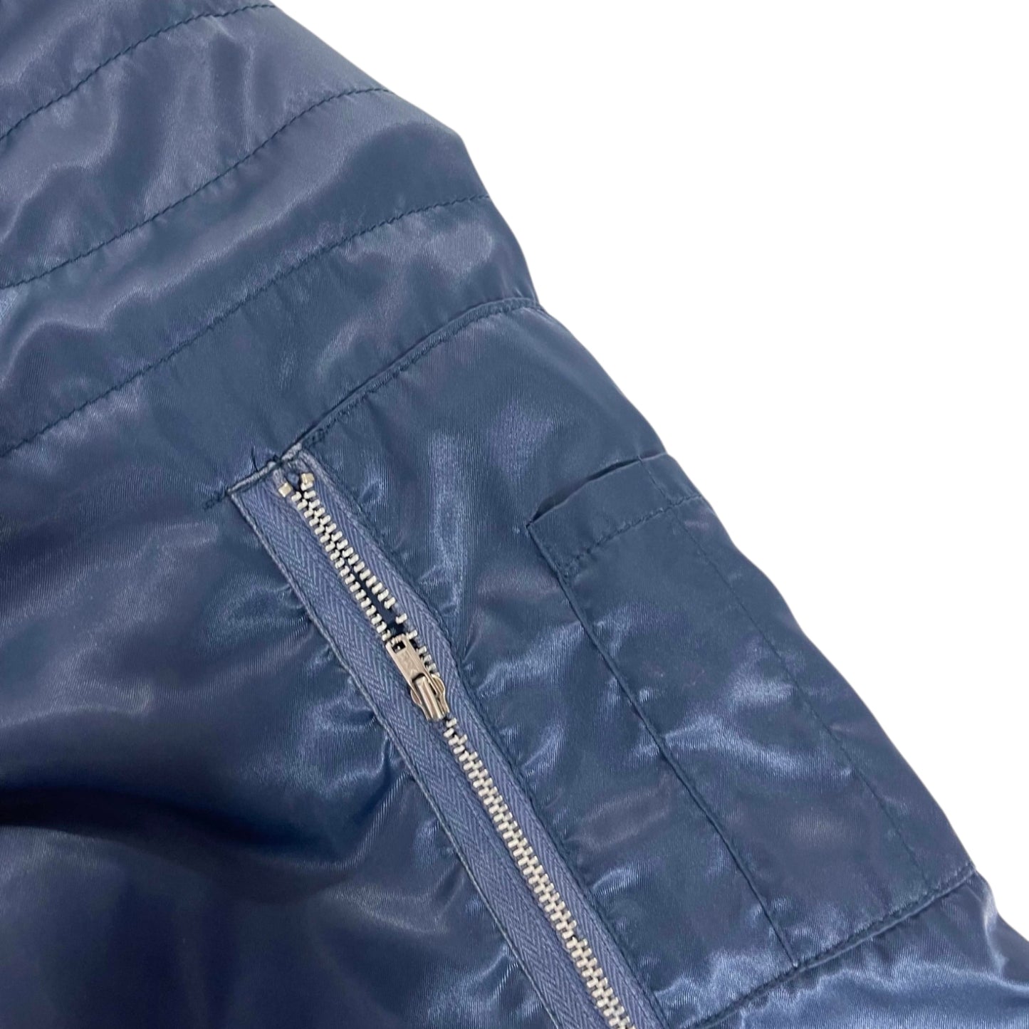 VINTAGE WRANGLER NAVY BOMBER JACKET (M)