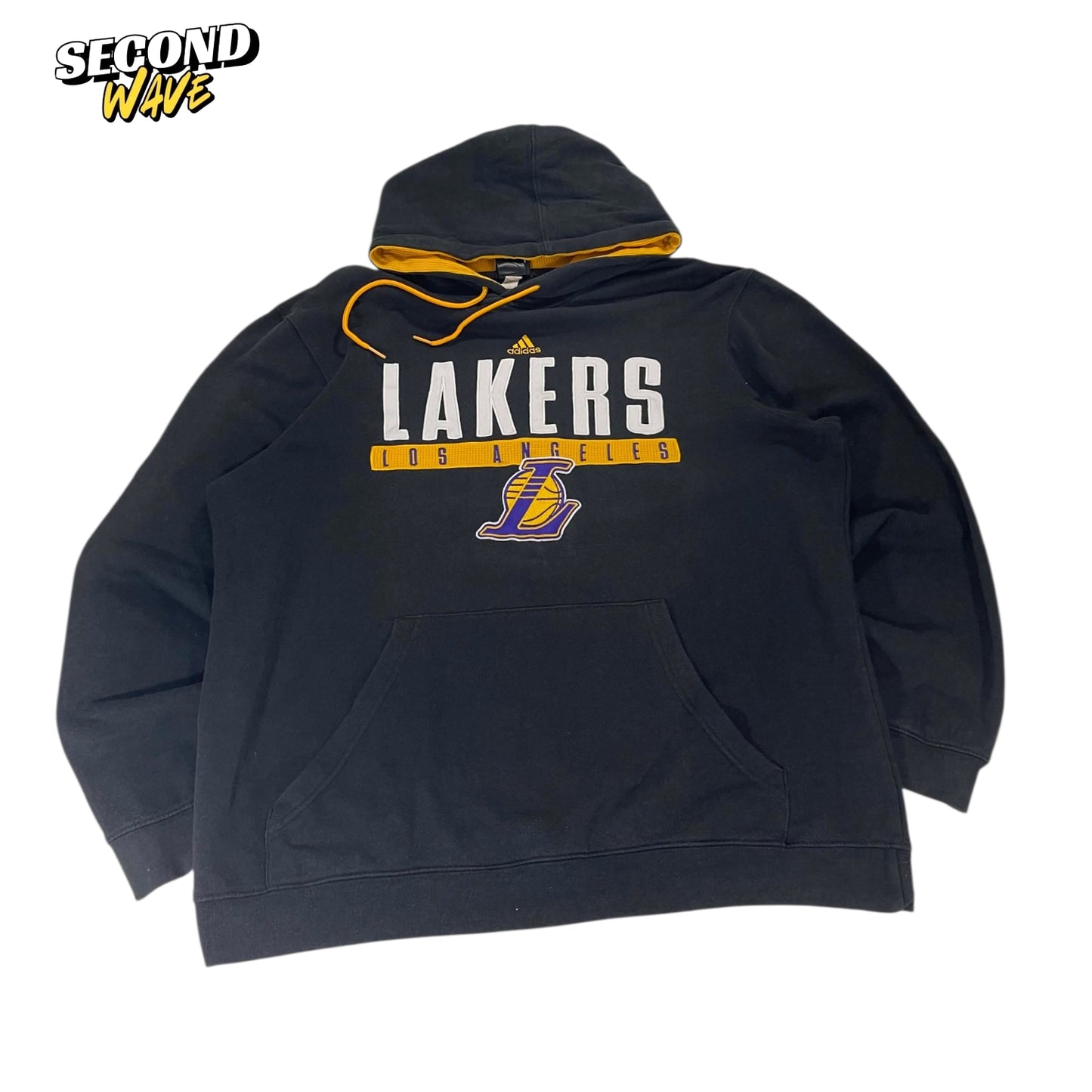 VINTAGE EMBROIDERED ADIDAS LOS ANGELES LAKERS HOODIE (L)