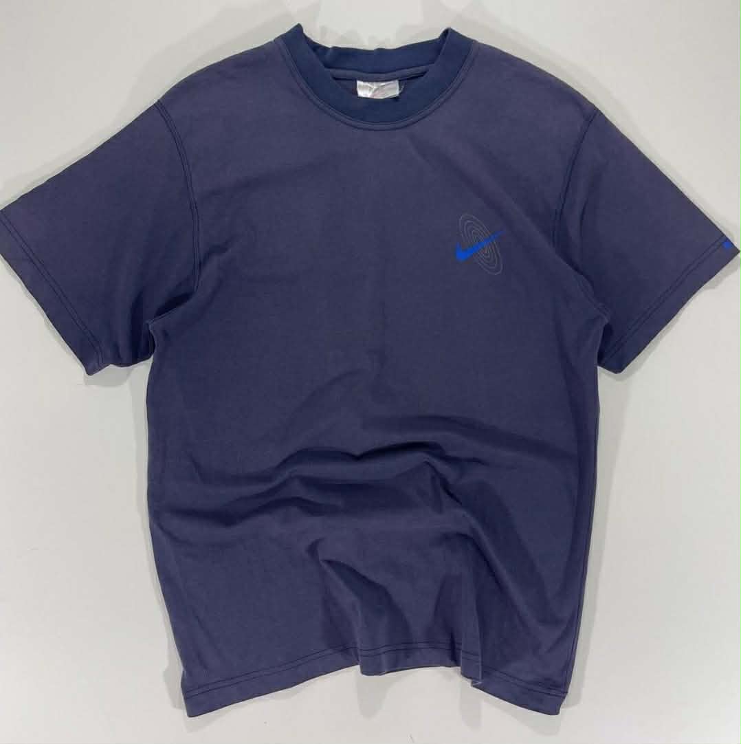 VINTAGE NIKE NAVY BLUE COTTON T-SHIRT (M-L)