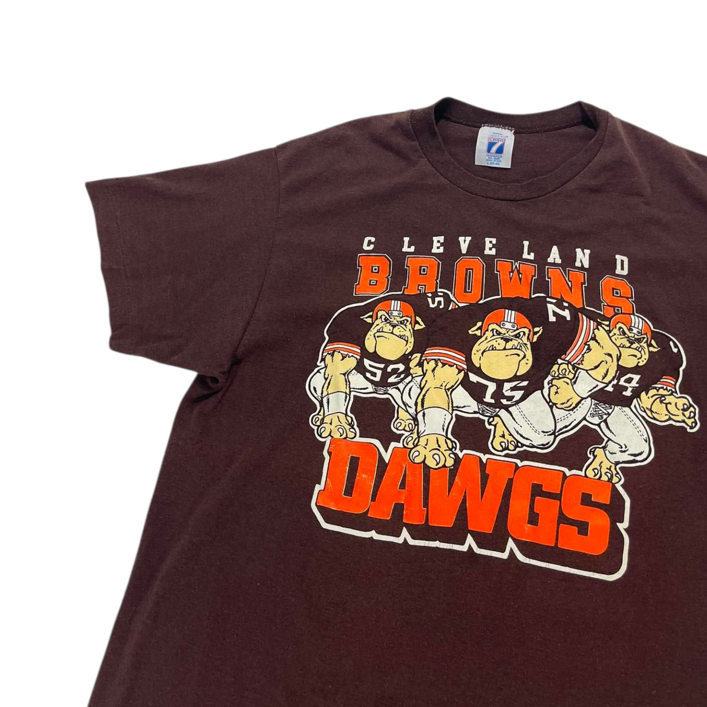 VINTAGE SINGLE STITCHED LOGO 7 CLEVELAND BROWNS TEE (M)