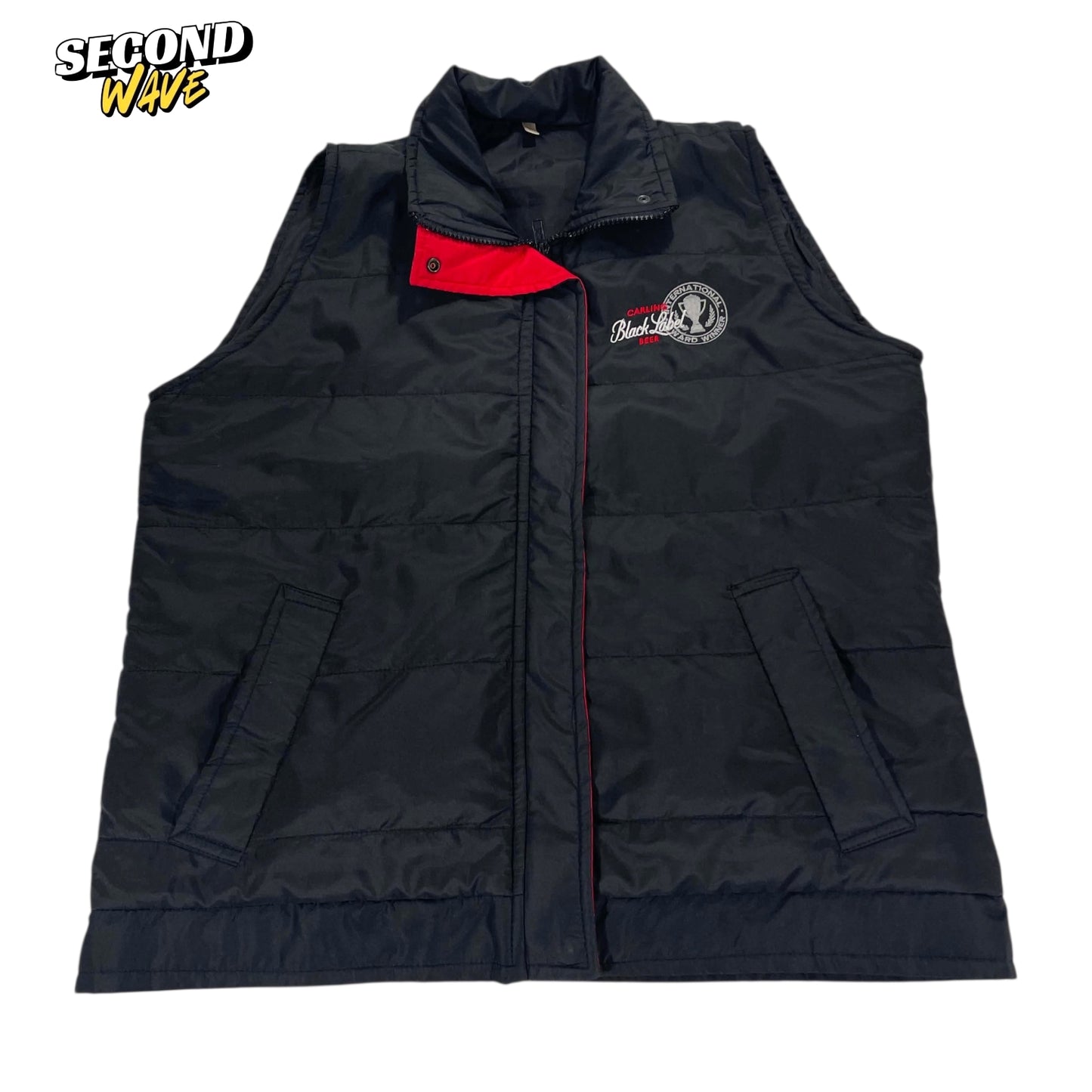 CARLING INTERNATIONAL BLACK PUFFER VEST (L)