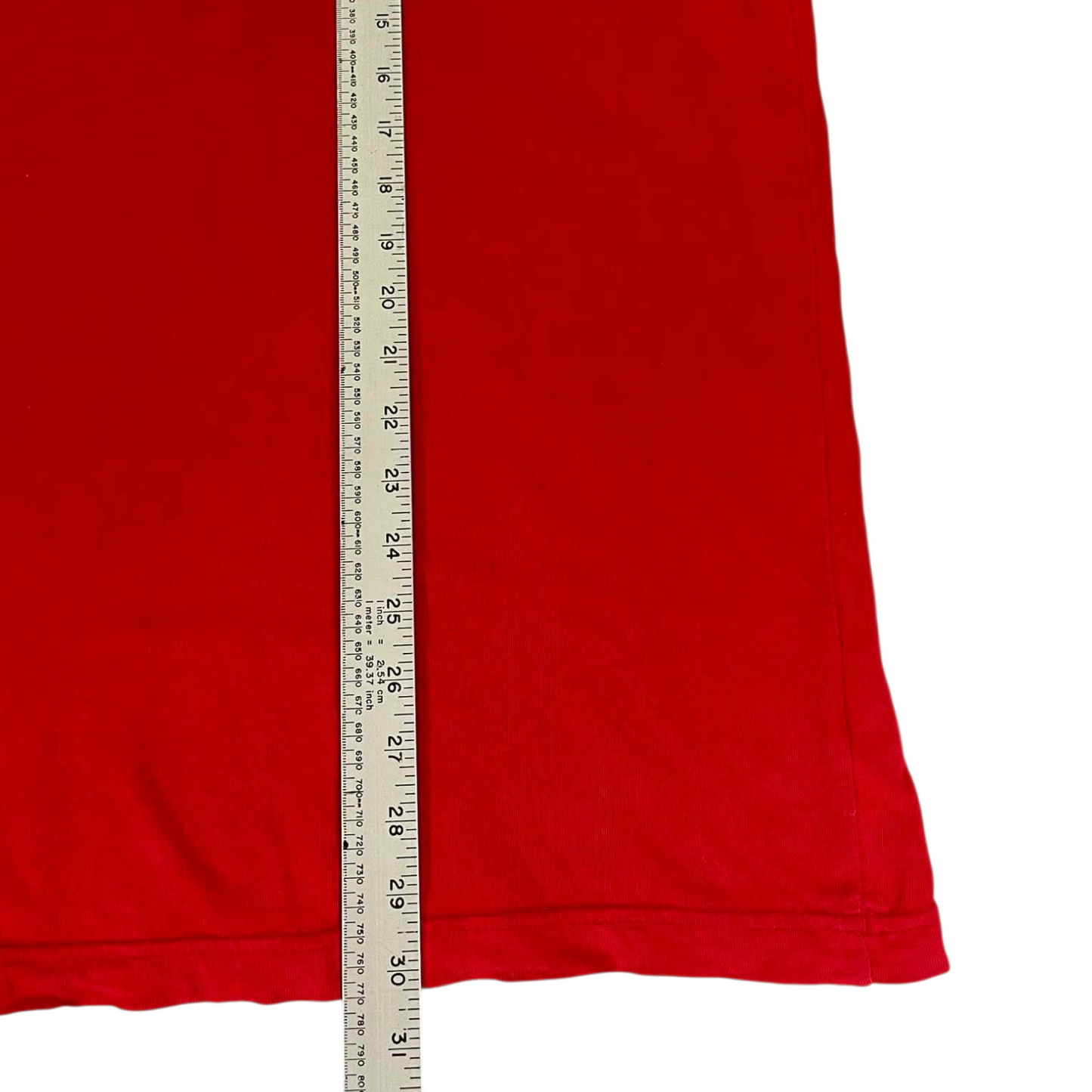 ADIDAS RED COTTON T-SHIRT WITH EMBROIDERED LOGO (L)