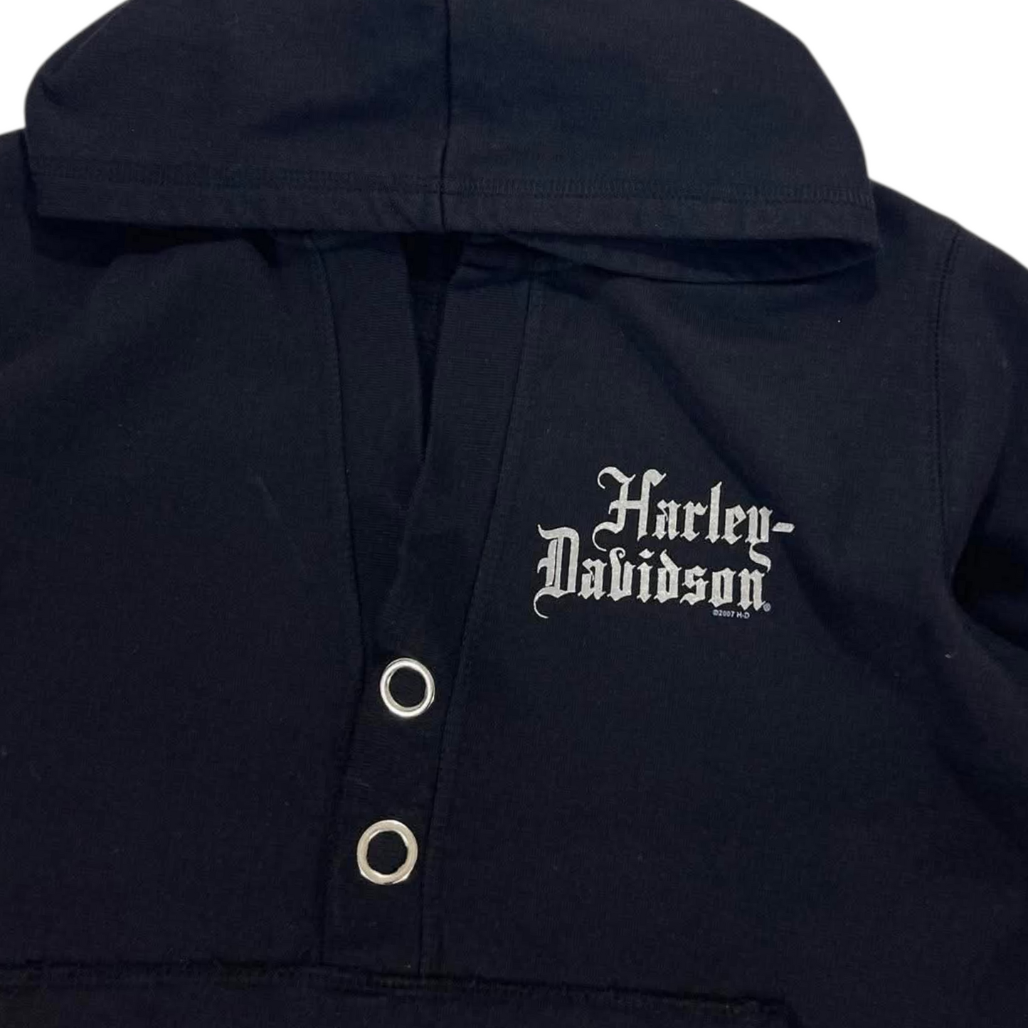 VINTAGE HARLEY DAVIDSON BLACK COTTON HOODIE (L-XL)