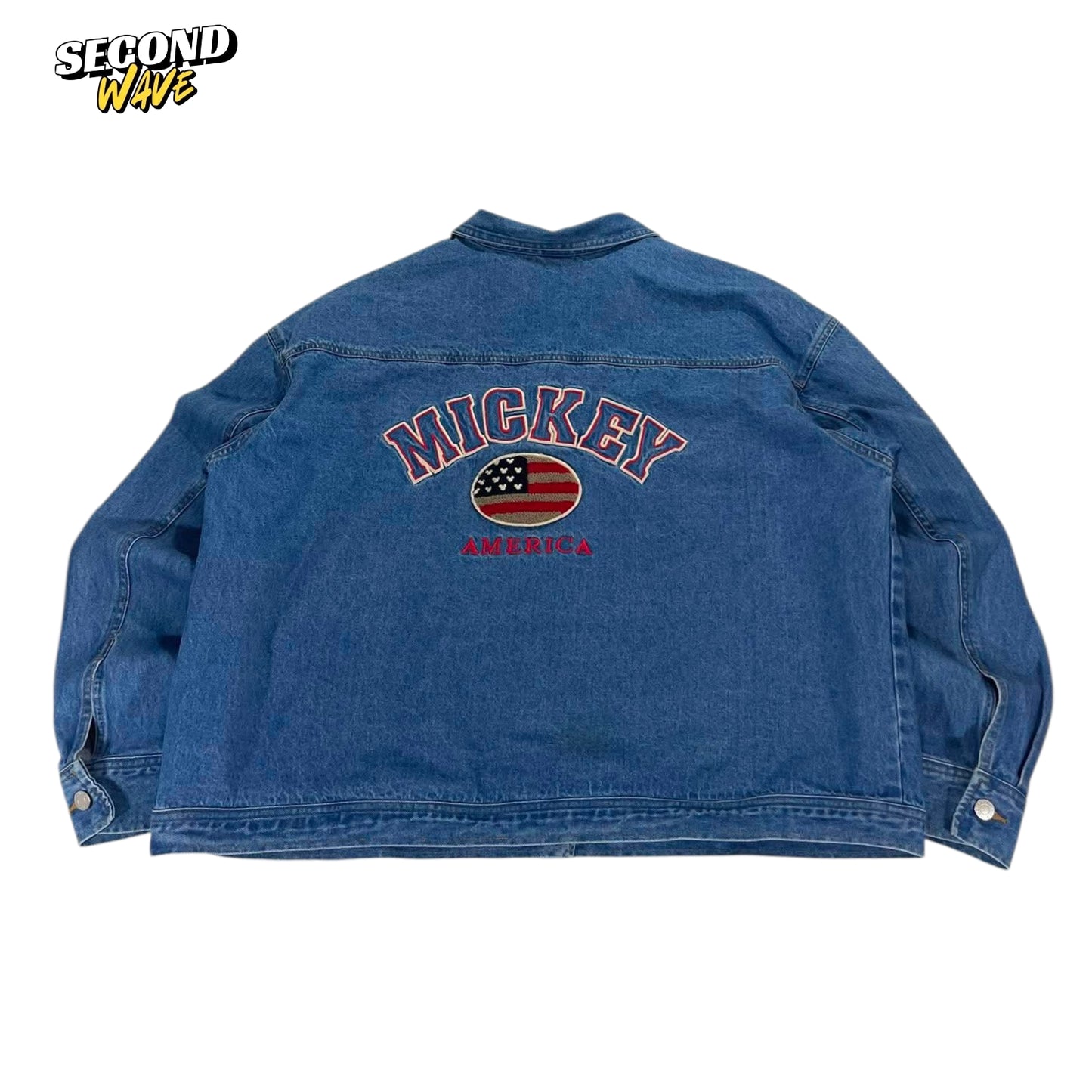 VINTAGE DISNEY MICKEY MOUSE BLUE DENIM JACKET (3XL)