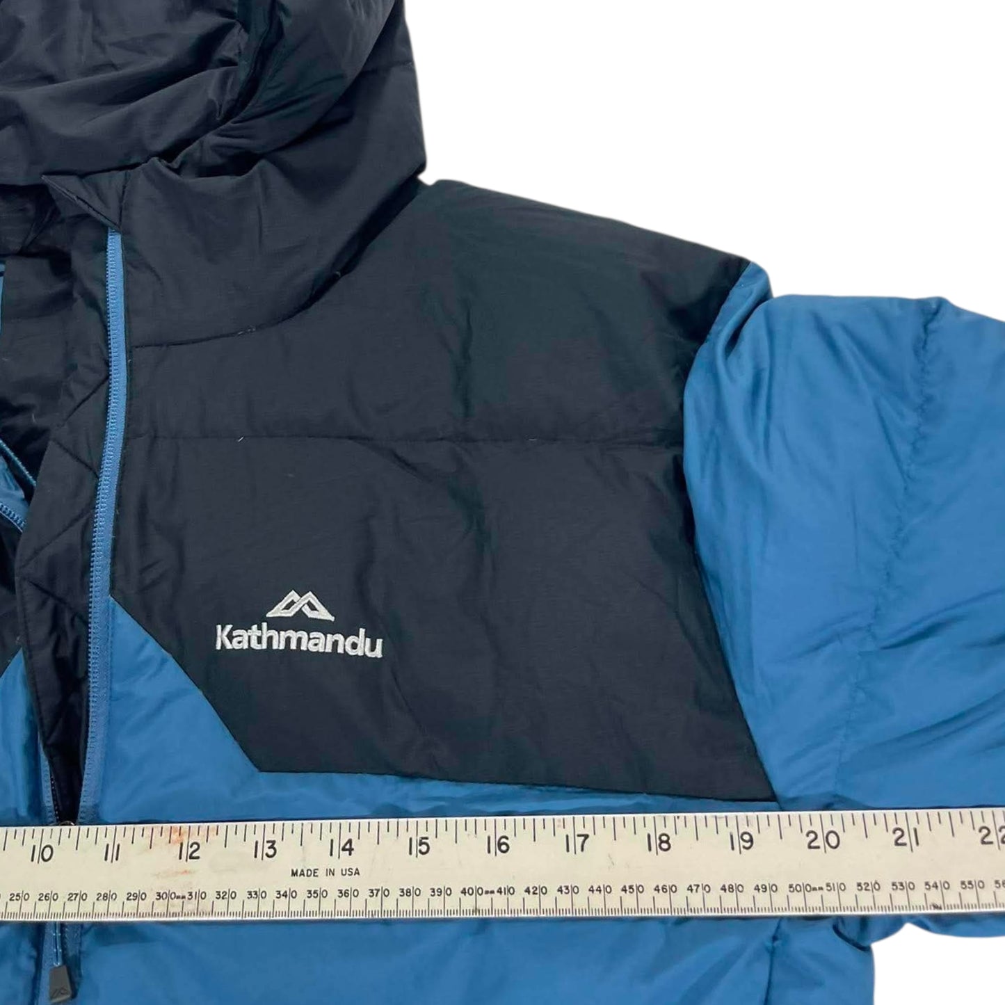 KATHMANDU BLUE PUFFER JACKET WITH HOOD (M)
