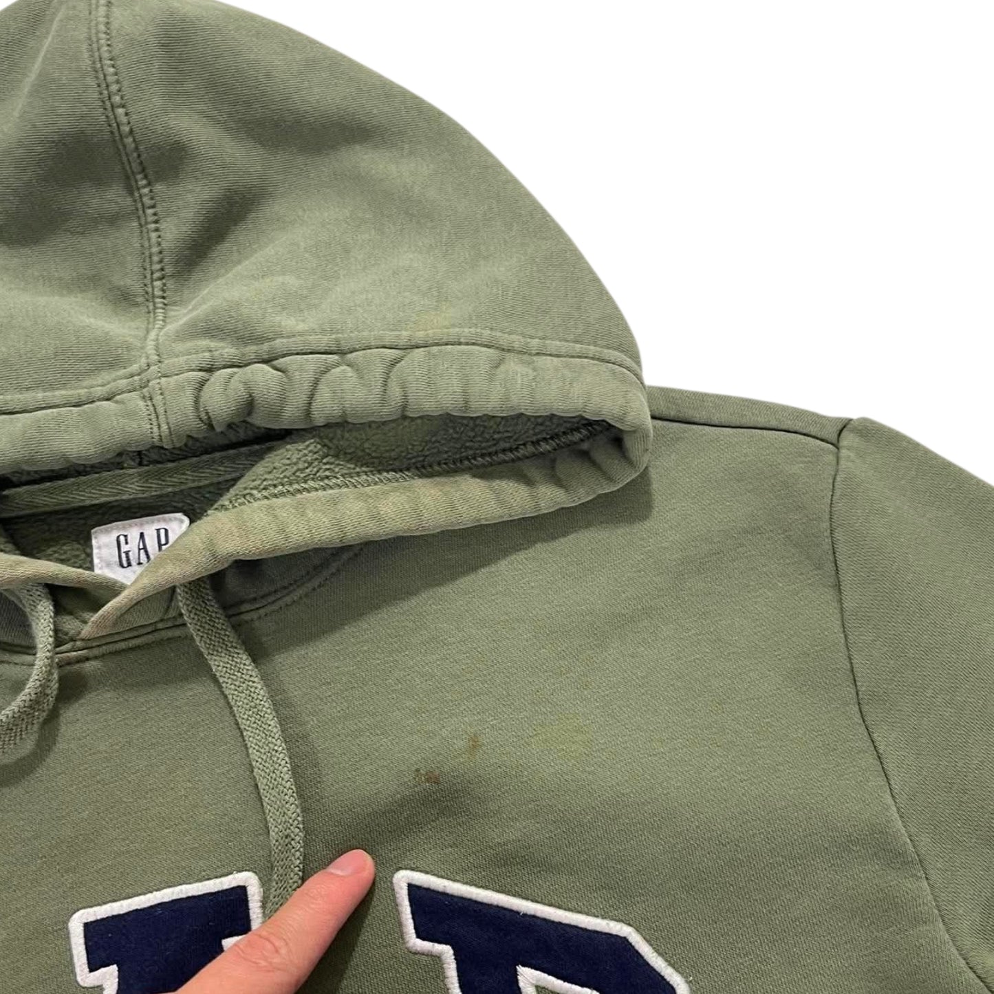 VINTAGE OLIVE GAP GREEN HOODIE (M)