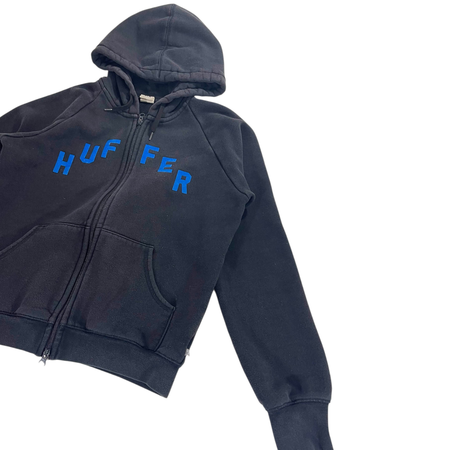 HUFFER BLACK ZIP UP HOODIE (M)