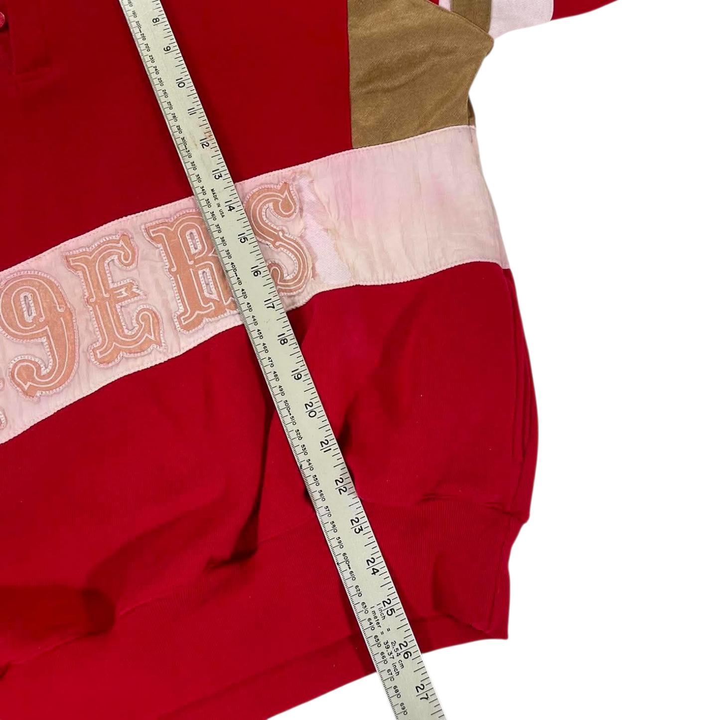 VINTAGE TRASHED VIBES STARTER SAN FRANCISCO 49ERS RED CREWNECK SWEATSHIRT (M)