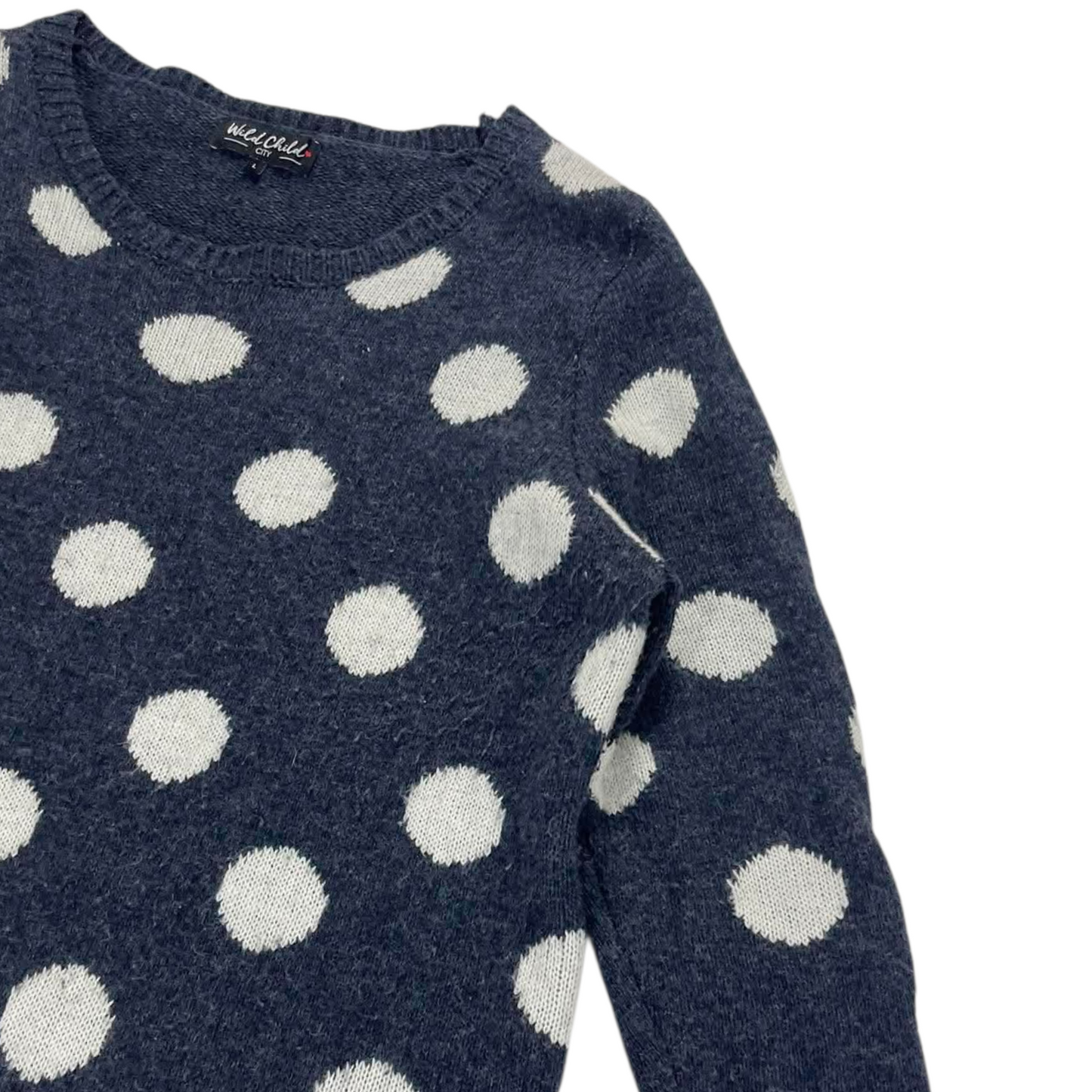 WILD CHILD POLKA DOT SWEATER (L)