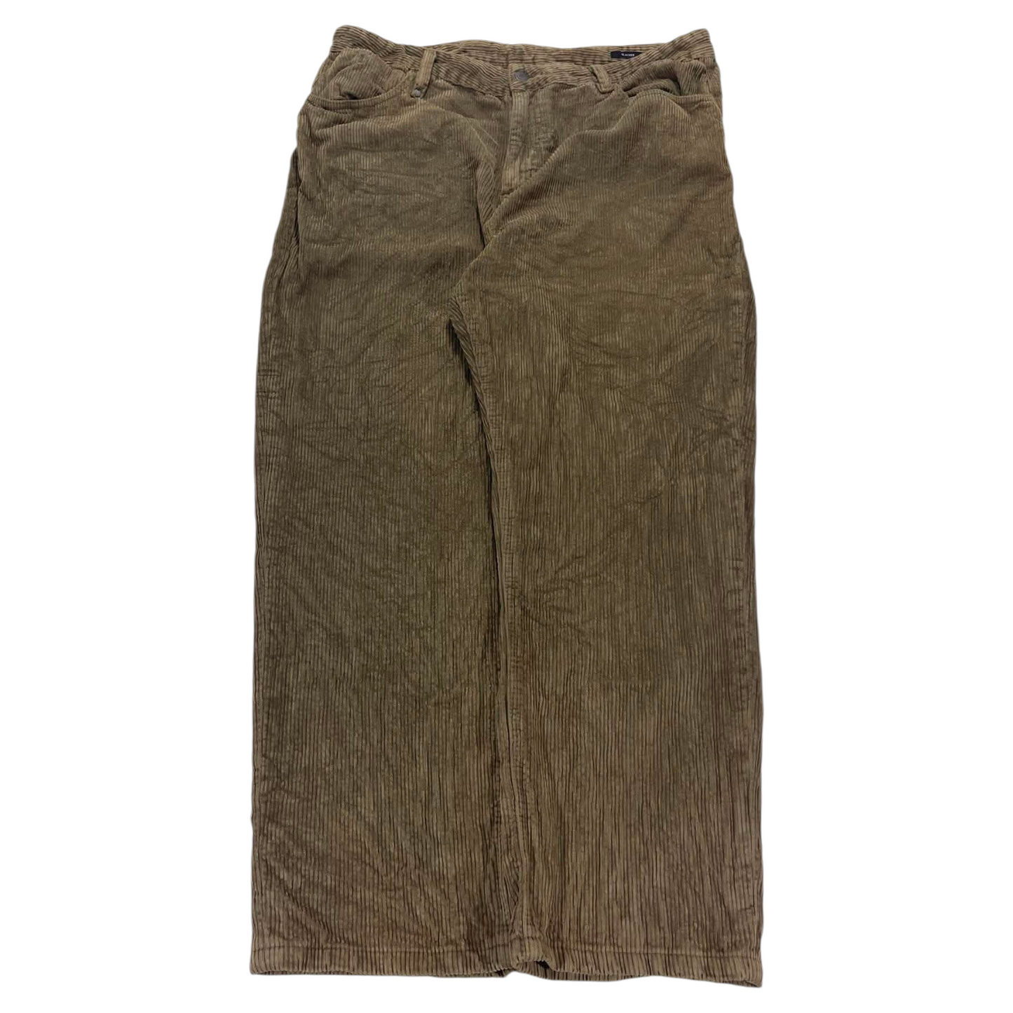 VINTAGE THRILLS BROWN CORDUROY STRAIGHT LEG TROUSERS (38)