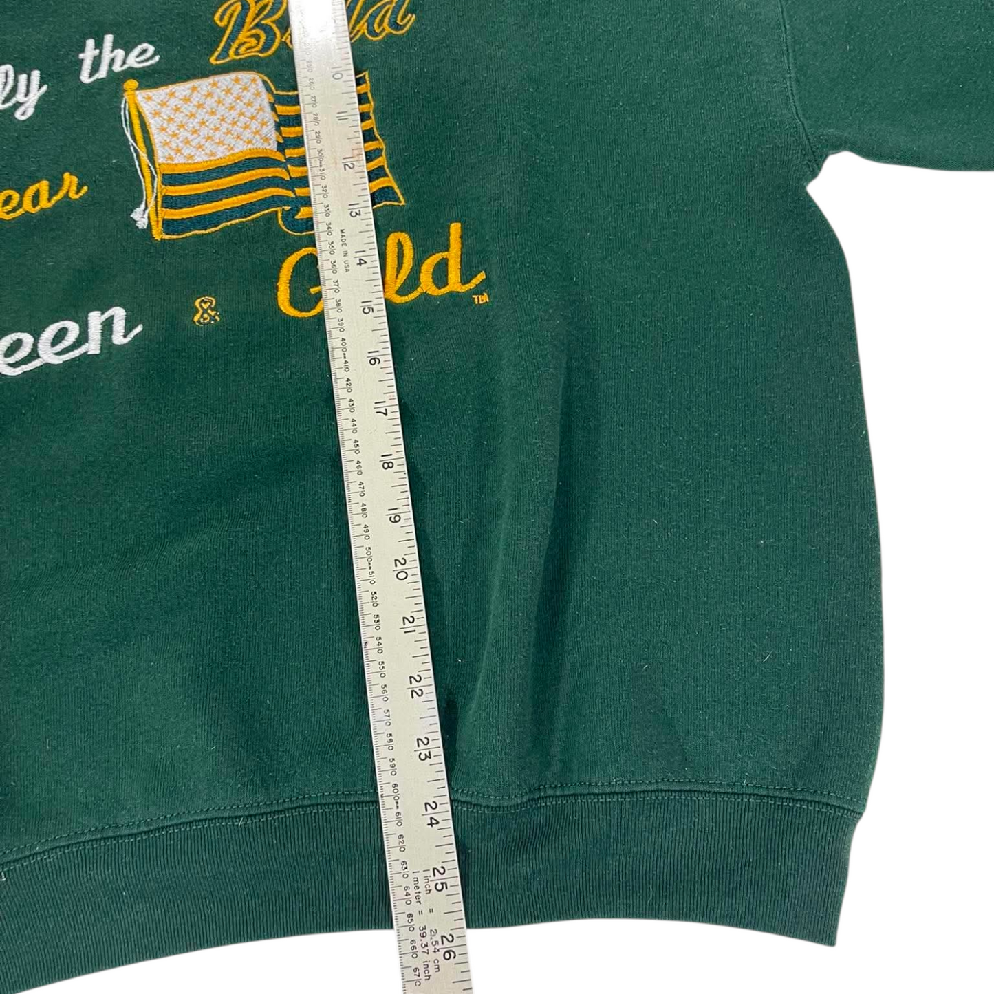 VINTAGE 90s GREEN & GOLD CREWNECK SWEATSHIRT (L)
