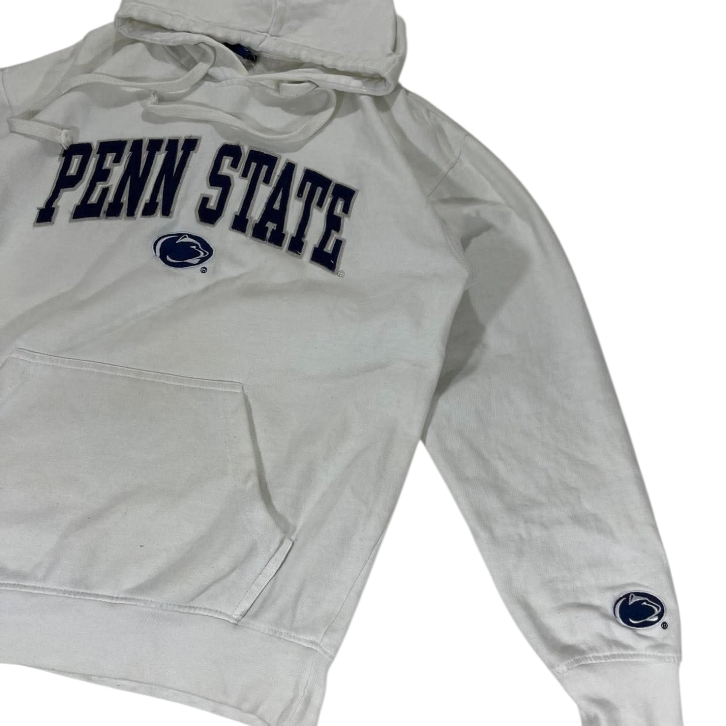 VINTAGE EMBROIDERED PENN STATE WHITE HOODIE (L)