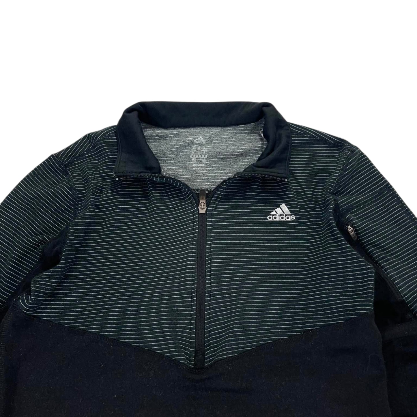 WOMENS ADIDAS BLACK QUARTER ZIP SWEATSHIRT (M)