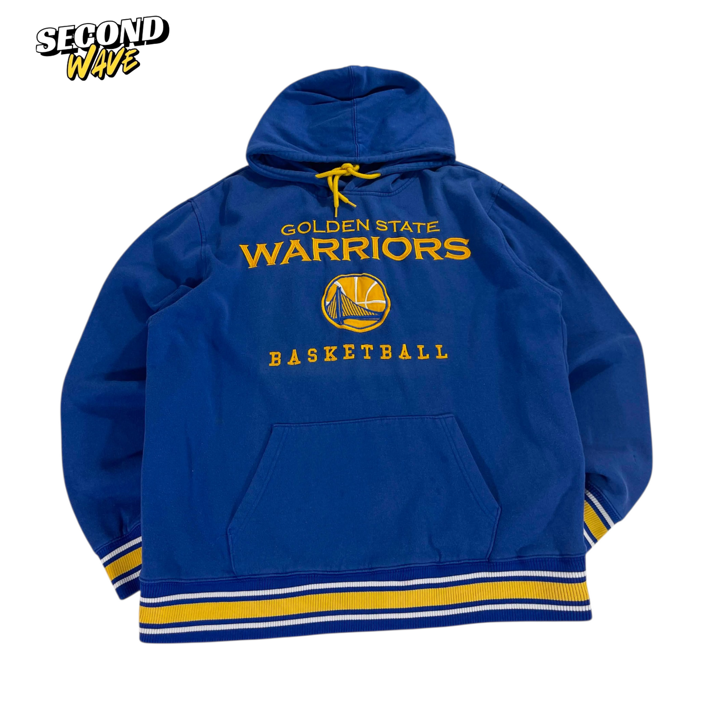 VINTAGE EMBROIDERED NBA GOLDEN STATE WARRIORS HOODIE (L)