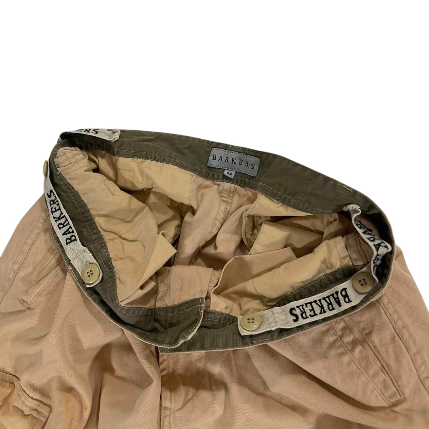 TRASHED VIBES BARKERS TAN CARGO PANTS (32)