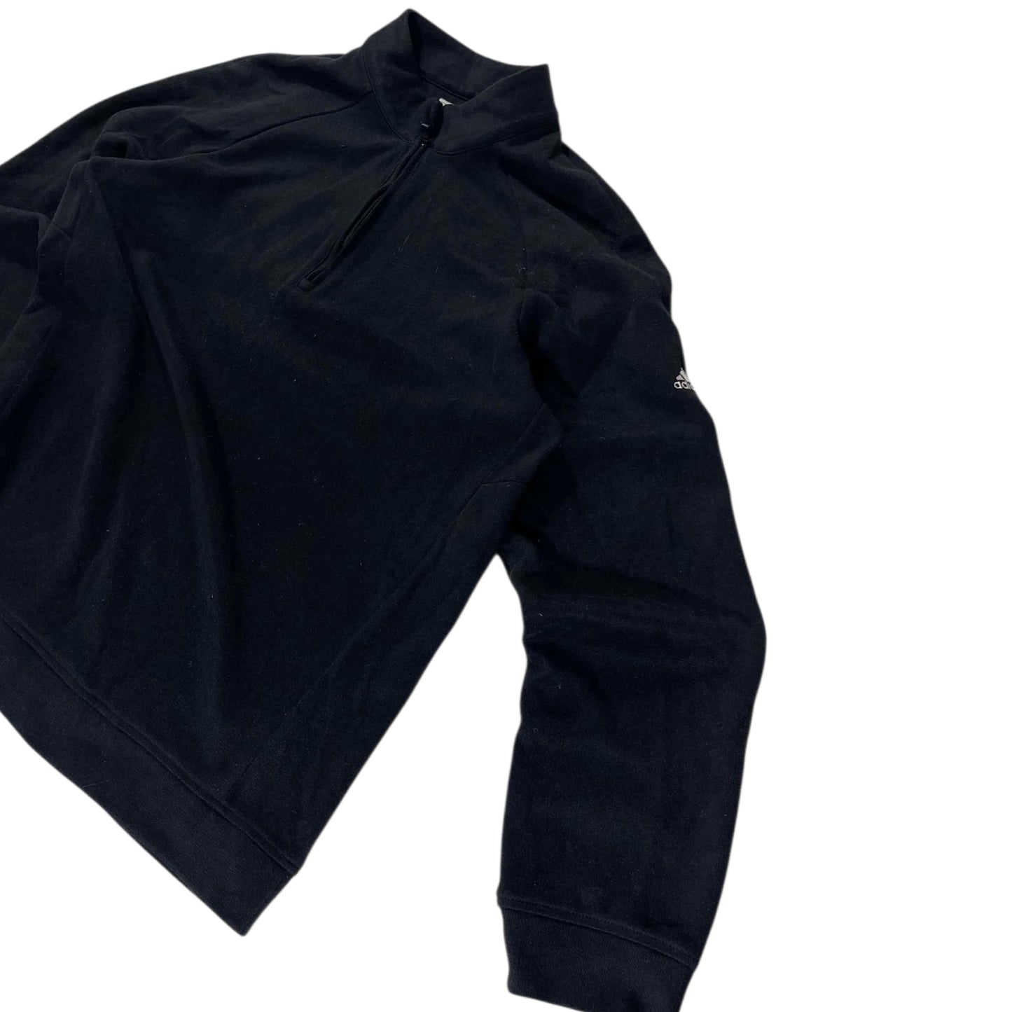 ADIDAS BLACK QUARTER ZIP SWEATSHIRT (L)