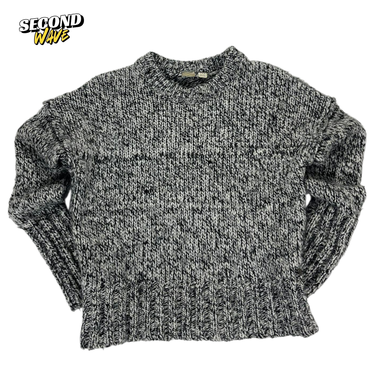 VINTAGE ROXY GREY MARLED KNIT SWEATER (M)