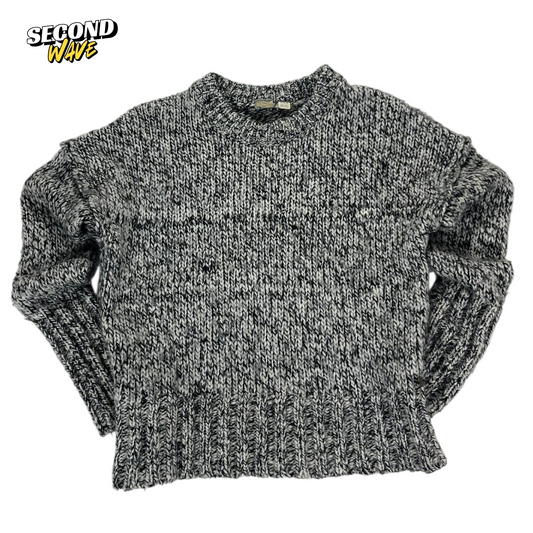 VINTAGE ROXY GREY MARLED KNIT SWEATER (M)
