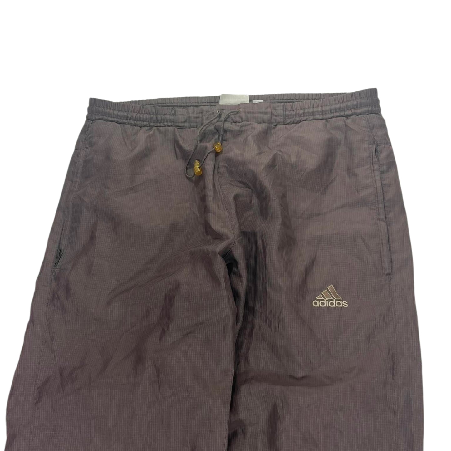 RARE BROWN VINTAGE ADIDAS GREY TRACK PANTS (S-M)