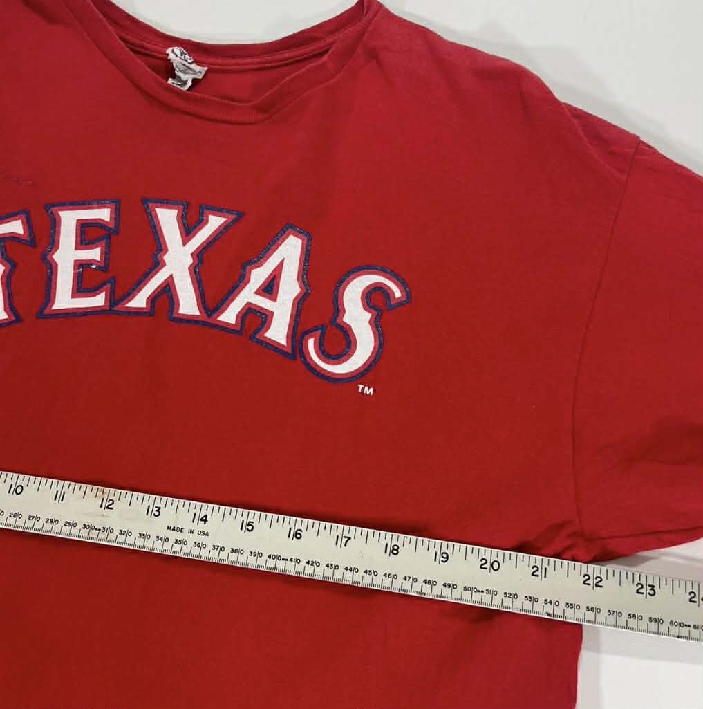 VINTAGE CHOO RED TEXAS RANGERS BASEBALL T-SHIRT (L-XL)