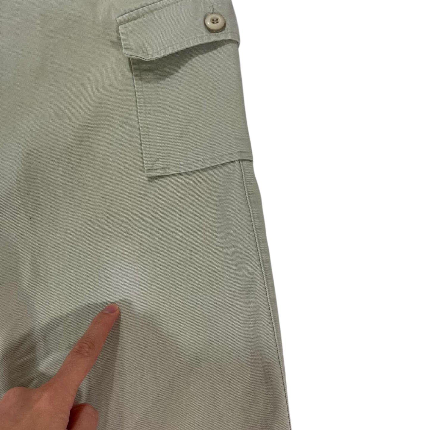 THE BLUE DENIM CO. KHAKI CARGO WIDE LEG PANTS (34)