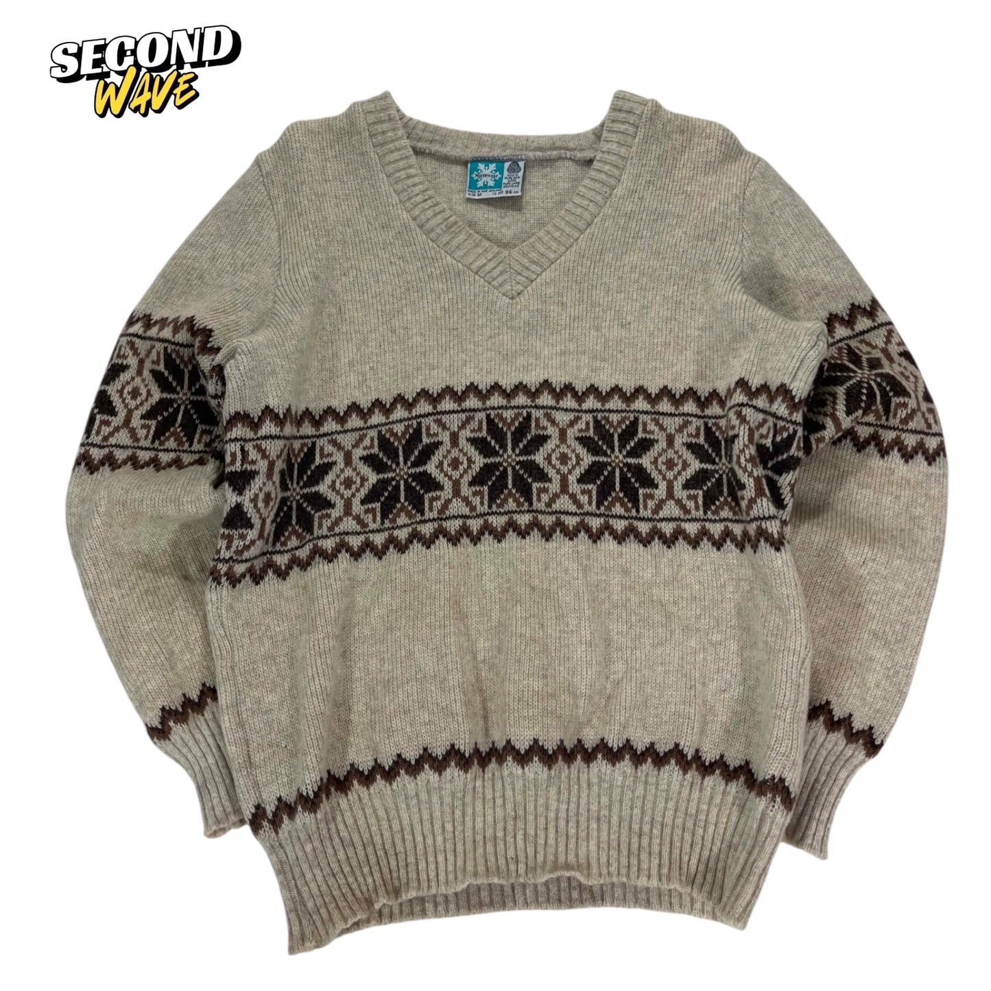 VINTAGE 90S 100% PURE WOOL NEW ZEALAND MADE SWEATER (M)
