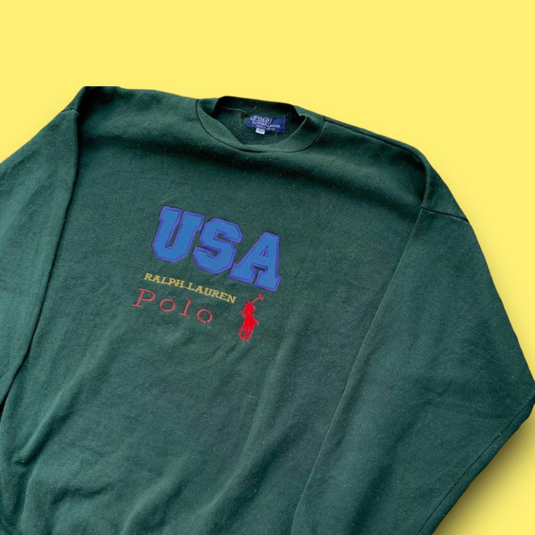 VINTAGE RALPH LAUREN CREWNECK EMBROIDERED (XL)