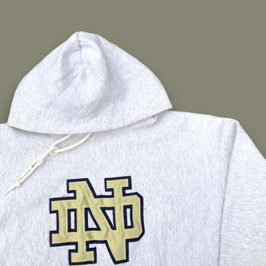VINTAGE NOTRE DAME HOODIE EMBROIDERED (L)